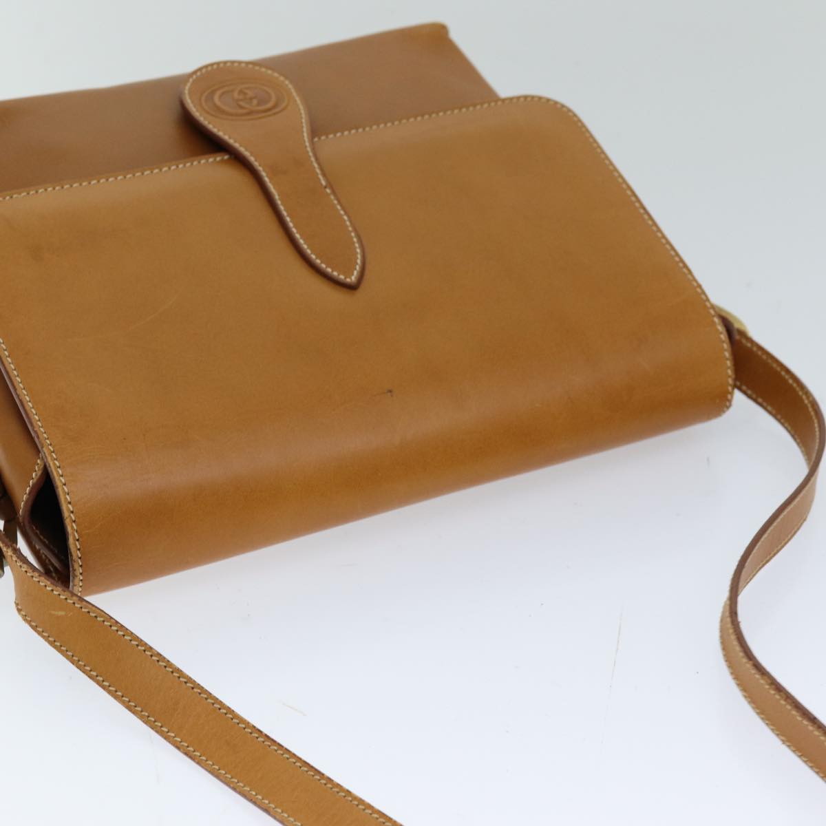 GUCCI Shoulder Bag Leather Brown 75672