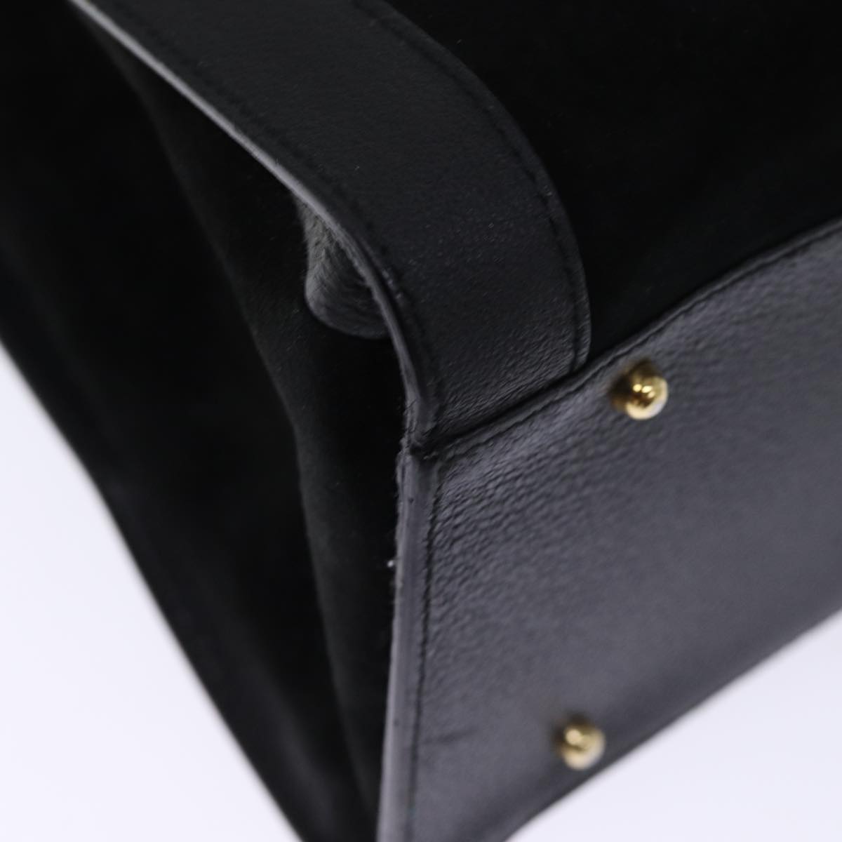 GUCCI Bamboo Tote Bag Suede Black 002 1186 0259 75677