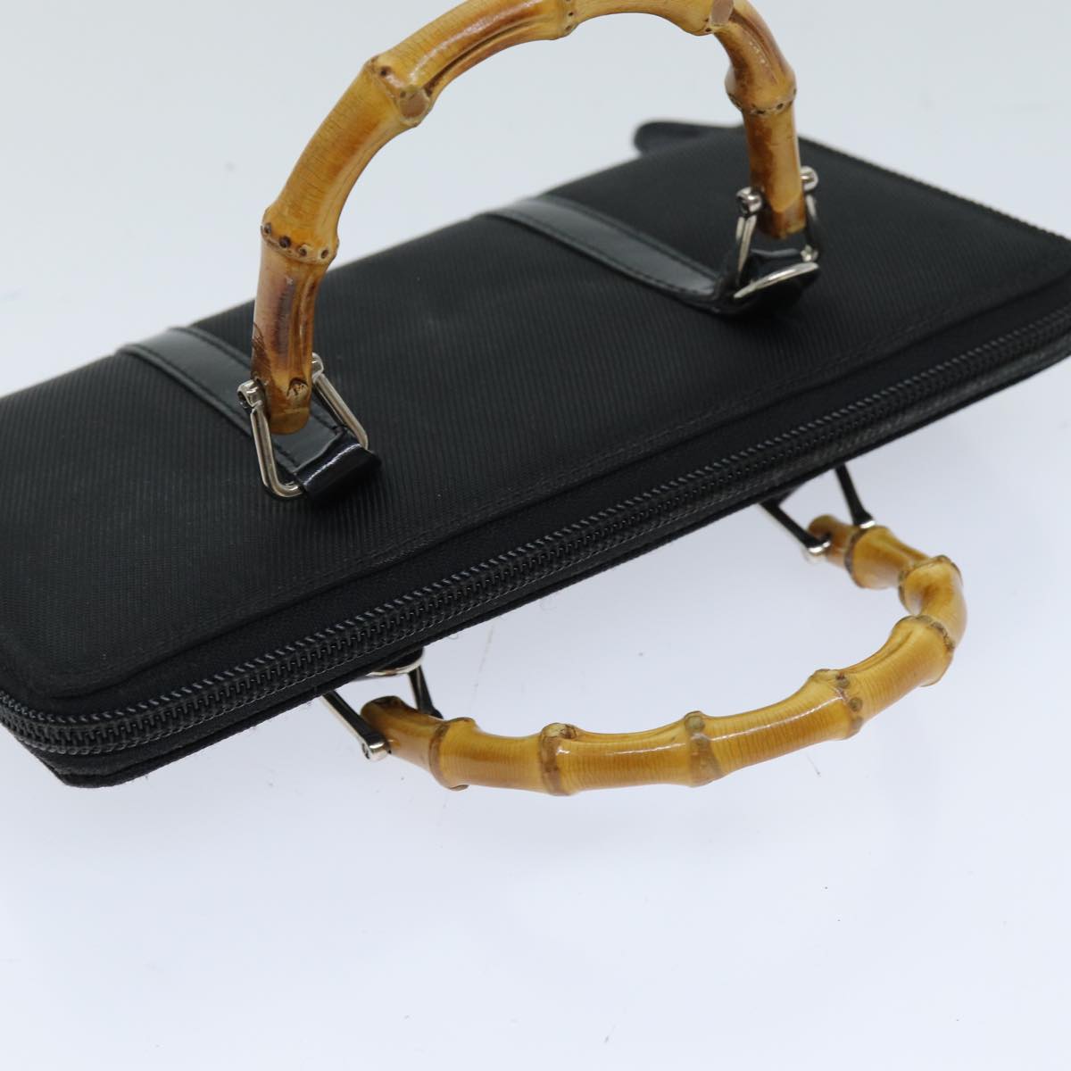 GUCCI Bamboo Shoulder Bag Nylon 2way Black 039 1998 0700 75687