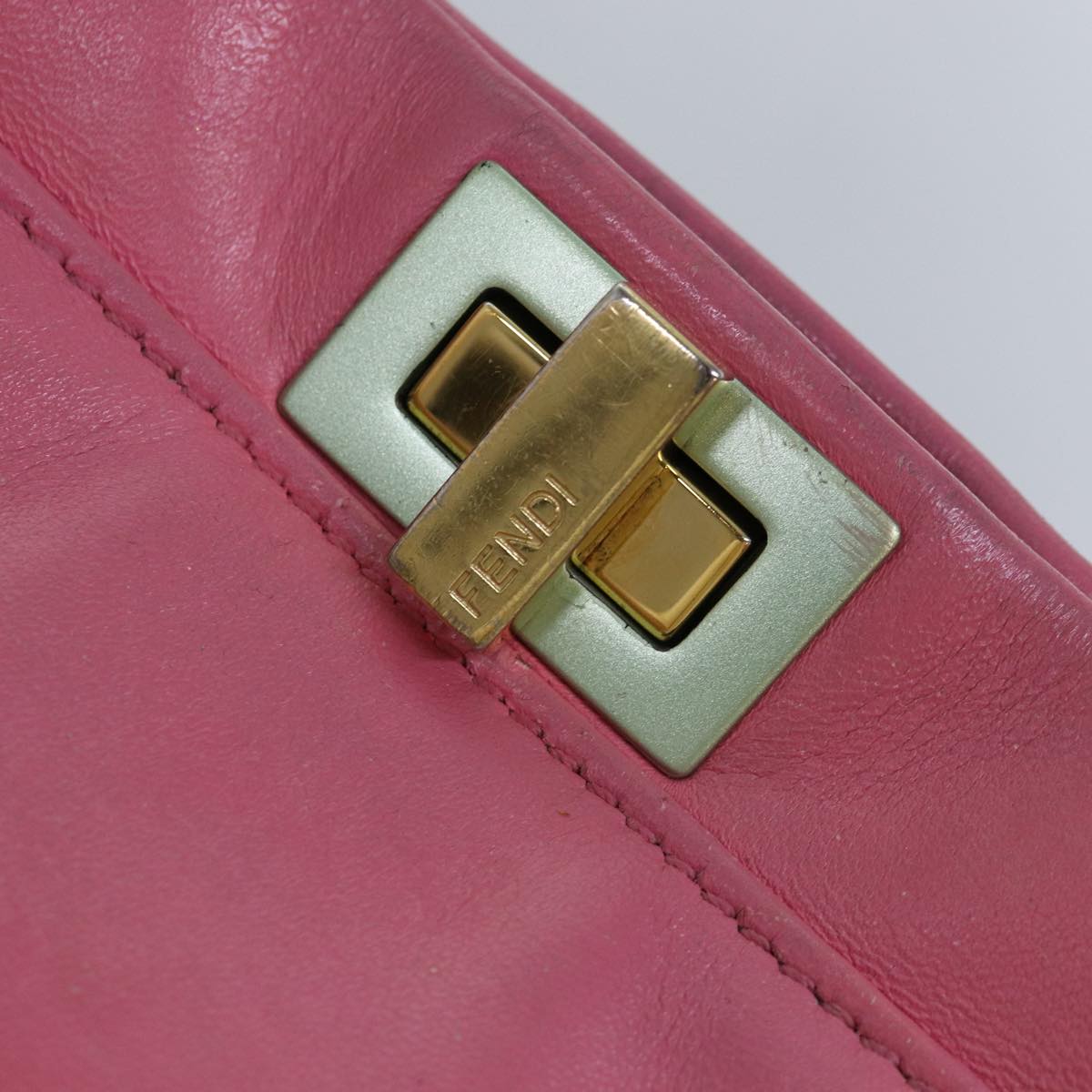 FENDI Mini Peek A Boo Hand Bag Leather 2way Pink 75805