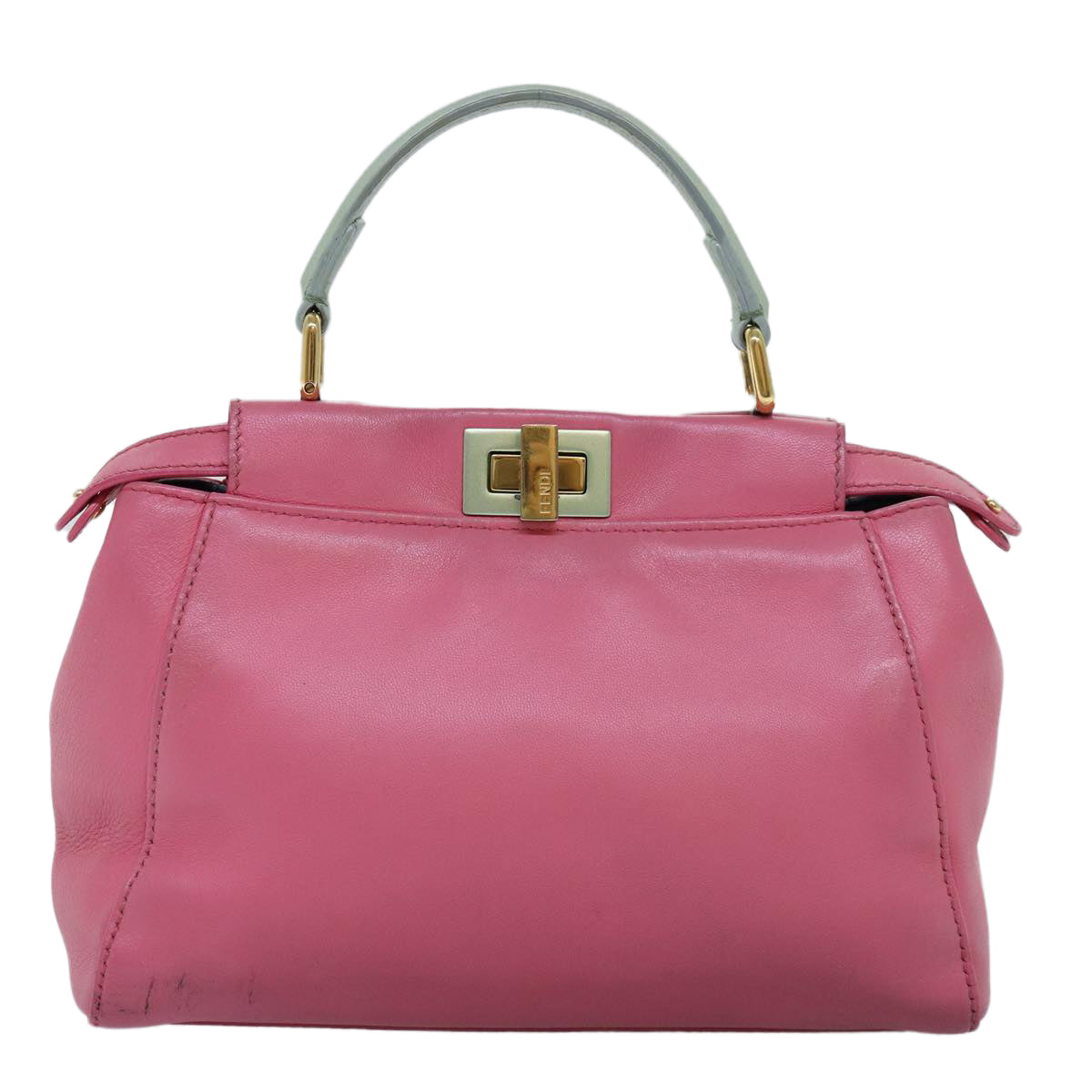 FENDI Mini Peek A Boo Hand Bag Leather 2way Pink 75805