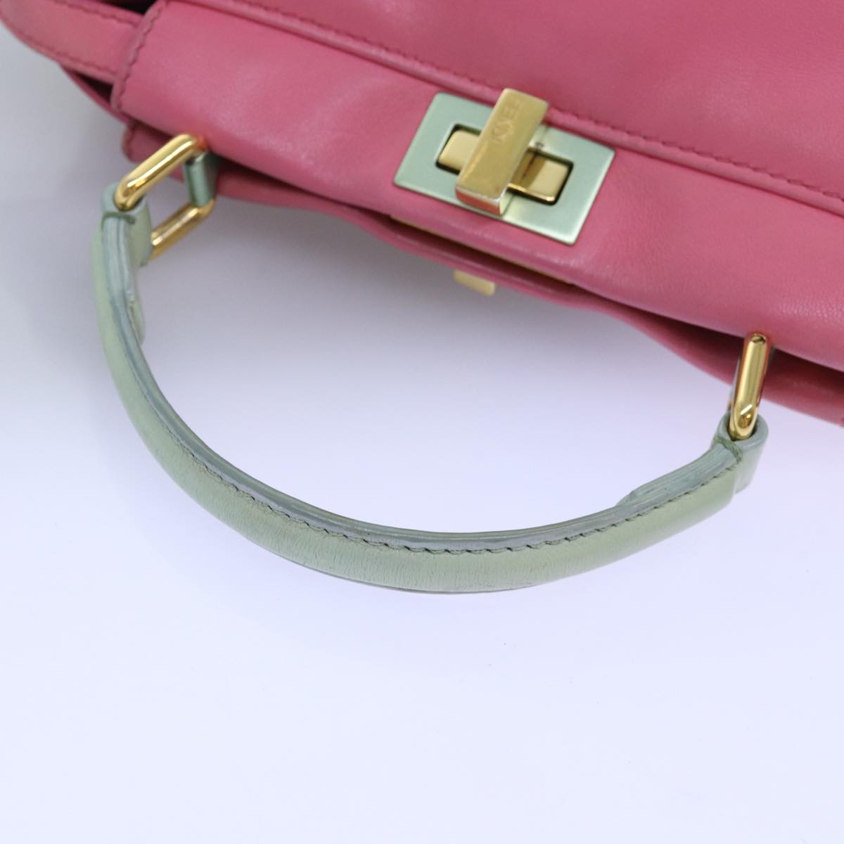 FENDI Mini Peek A Boo Hand Bag Leather 2way Pink 75805