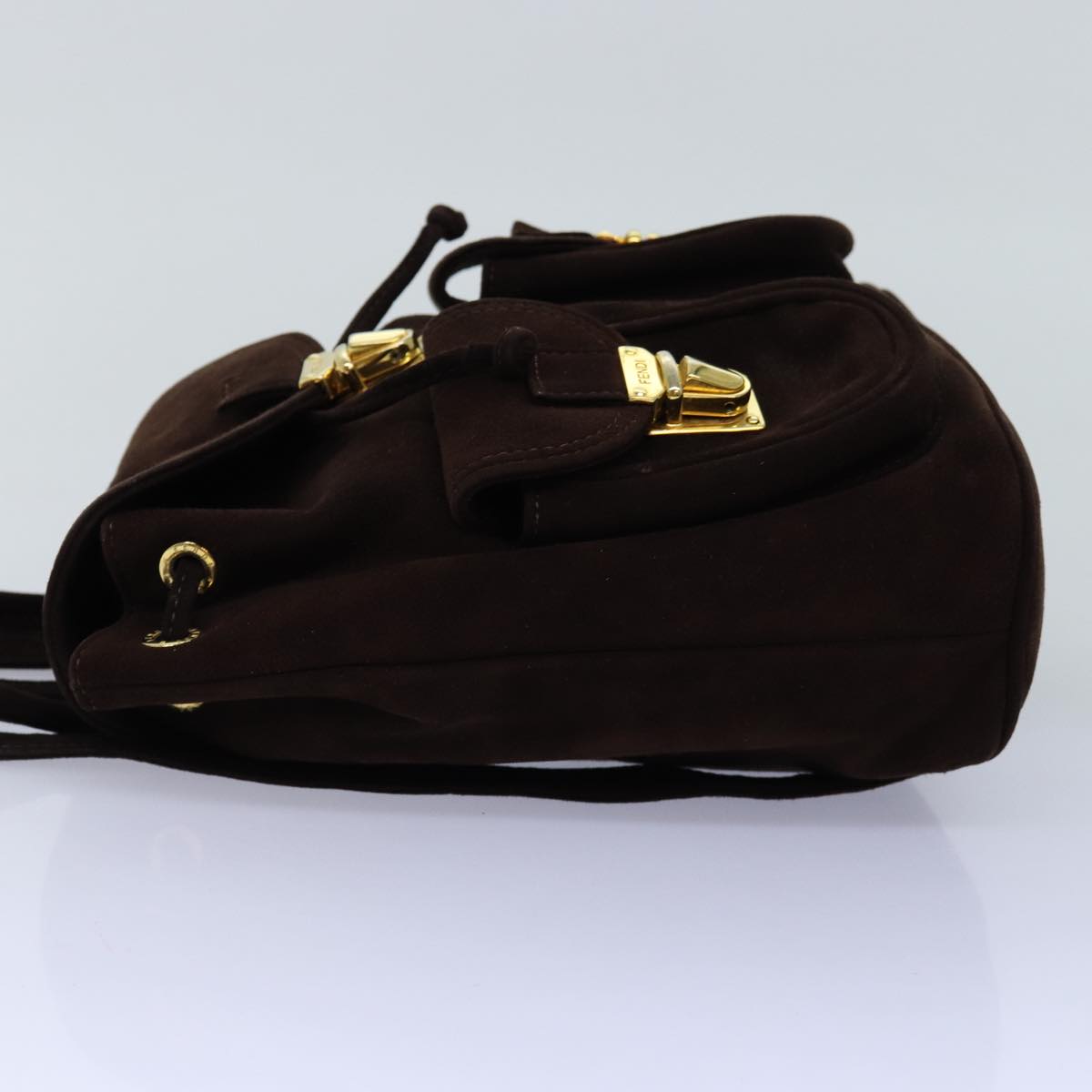 FENDI Backpack Suede Brown 75806