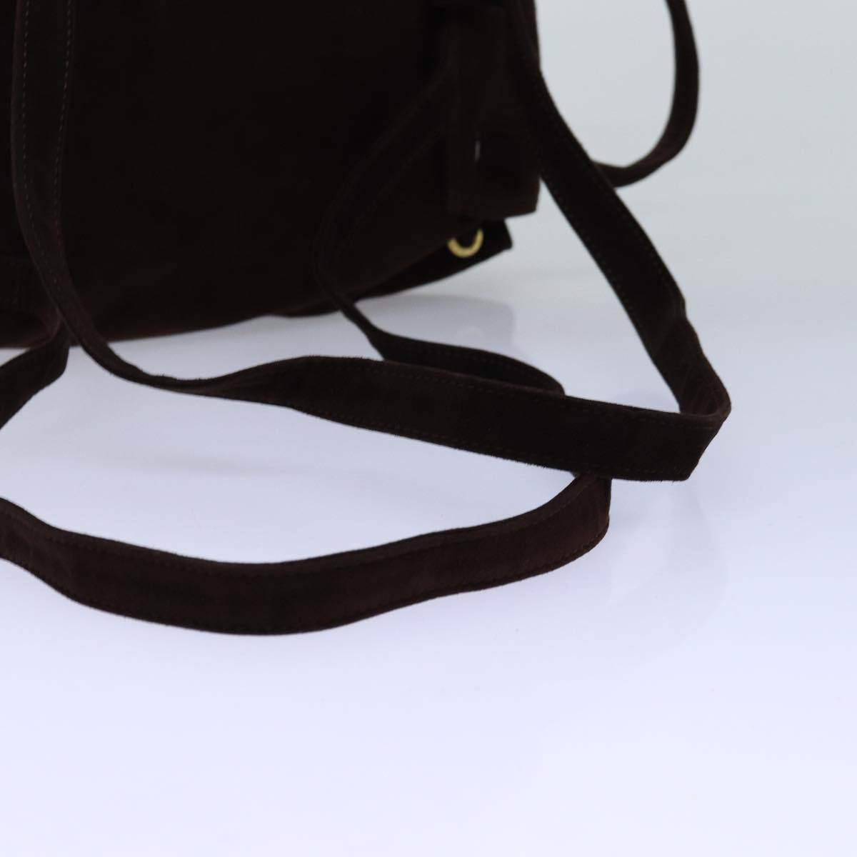 FENDI Backpack Suede Brown 75806