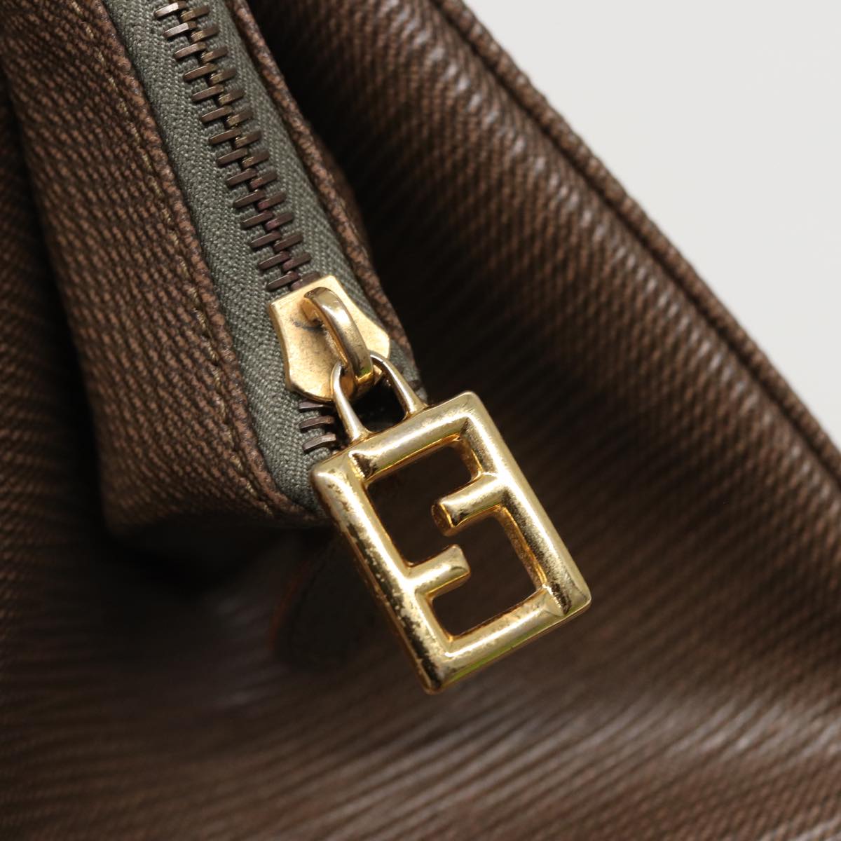 FENDI Hand Bag Leather 2way Brown 75819