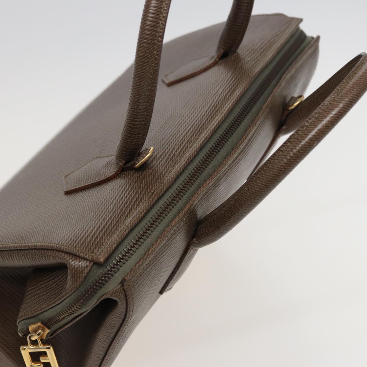 FENDI Hand Bag Leather 2way Brown 75819