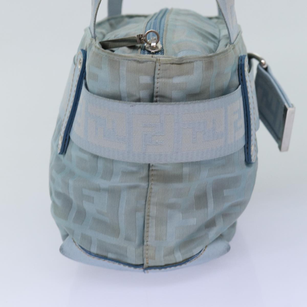 FENDI Zucca Canvas Hand Bag Light Blue 75894