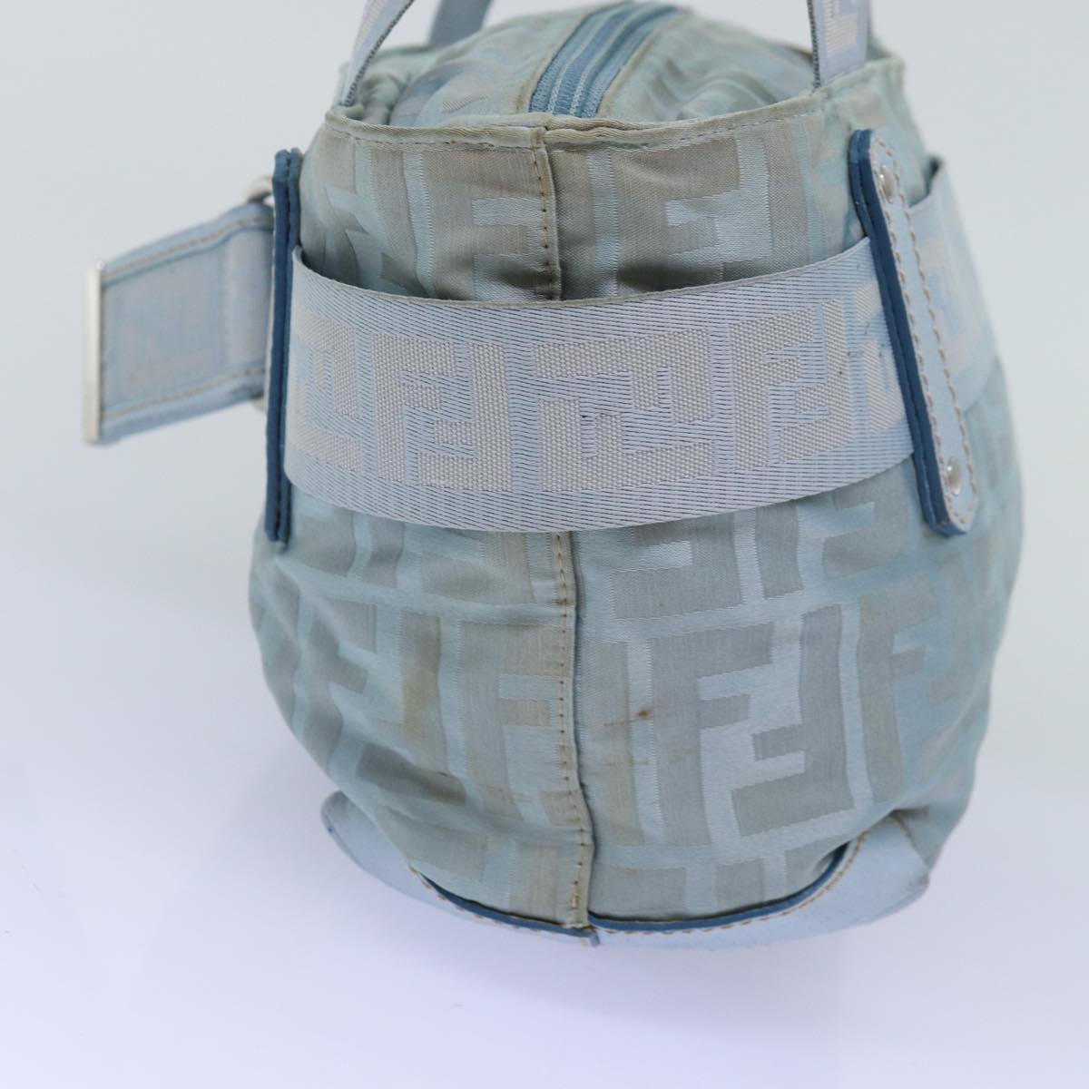 FENDI Zucca Canvas Hand Bag Light Blue 75894
