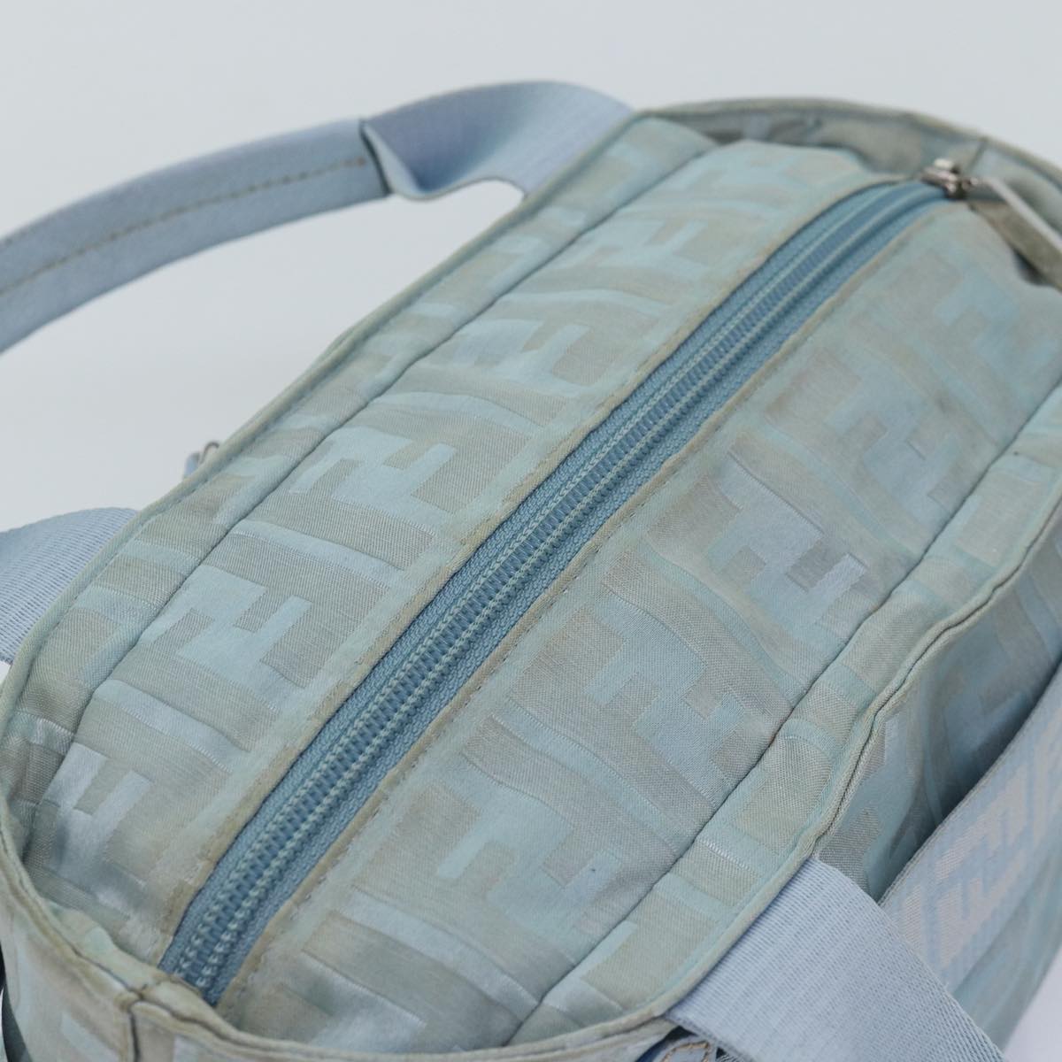 FENDI Zucca Canvas Hand Bag Light Blue 75894