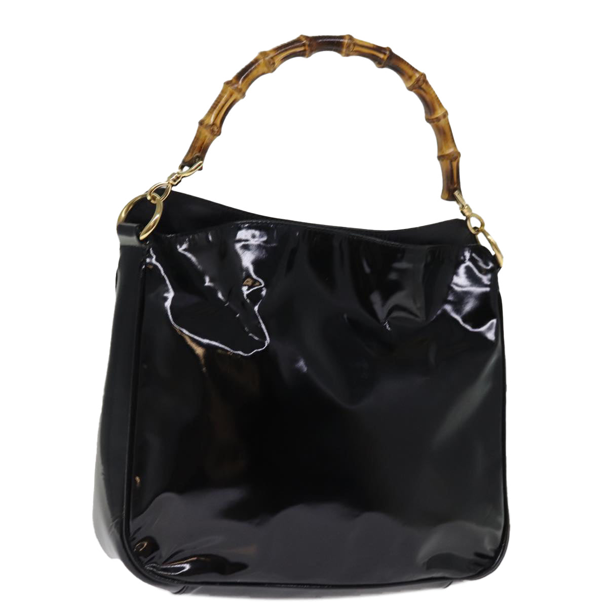 GUCCI Hand Bag Enamel Black 001 1638 2615 75960