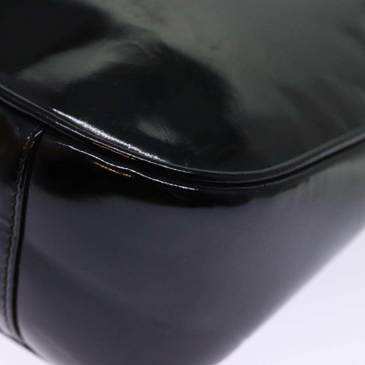 GUCCI Hand Bag Enamel Black 001 1638 2615 75960