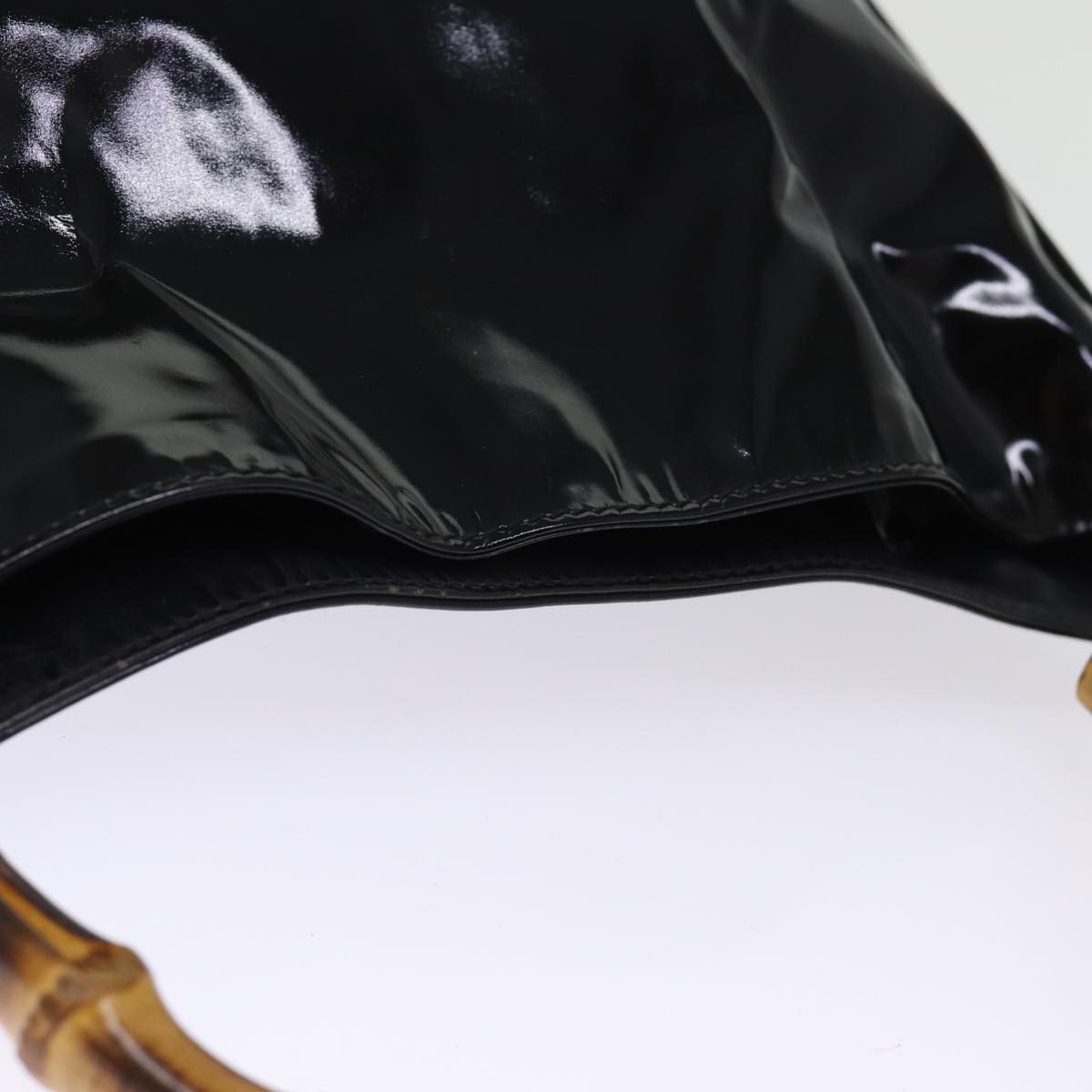 GUCCI Hand Bag Enamel Black 001 1638 2615 75960