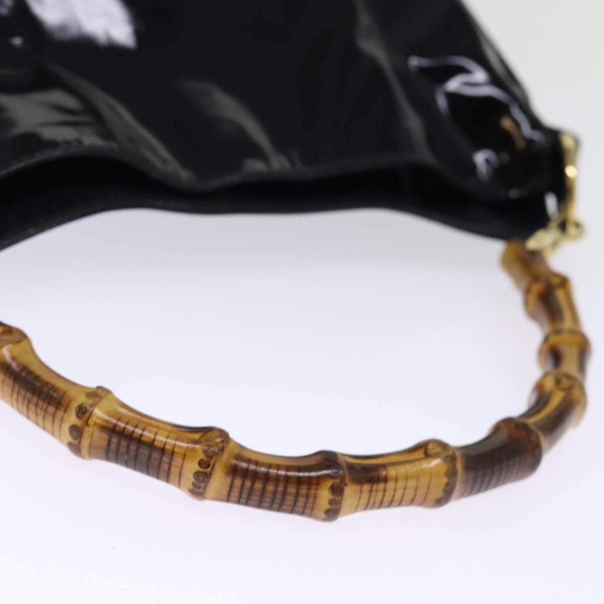 GUCCI Hand Bag Enamel Black 001 1638 2615 75960