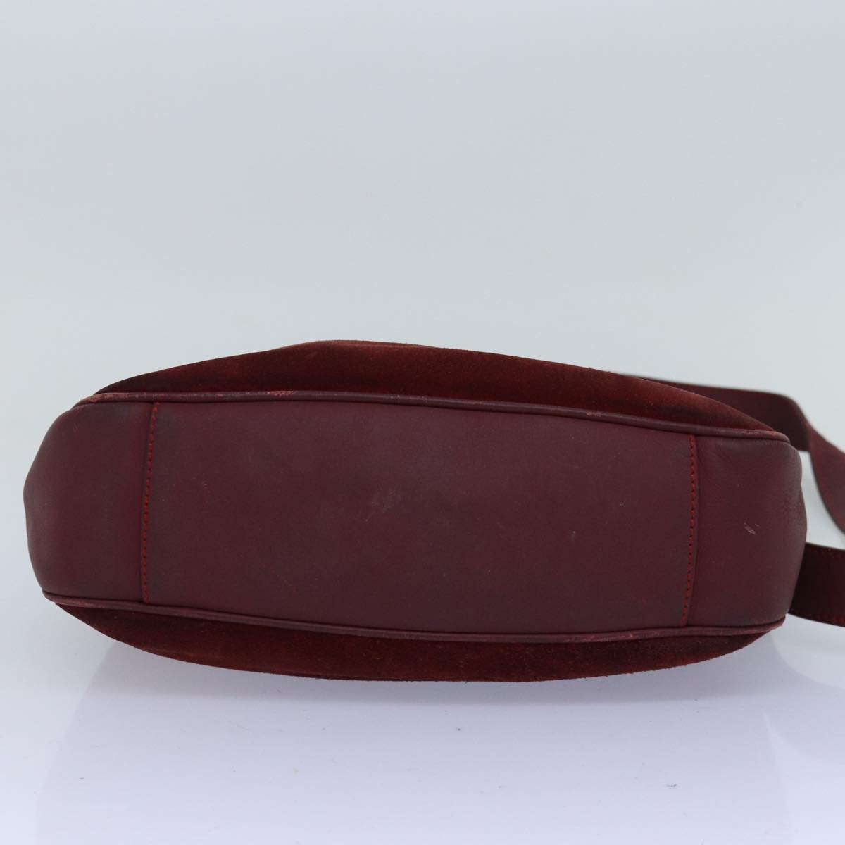 GUCCI Bamboo Shoulder Bag Suede 2way Red 001 1705 1638 75962
