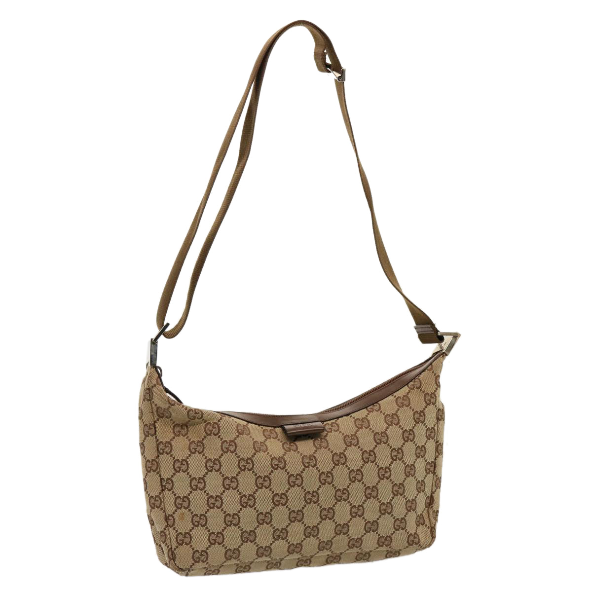 GUCCI GG Canvas Shoulder Bag Beige 35098 75971