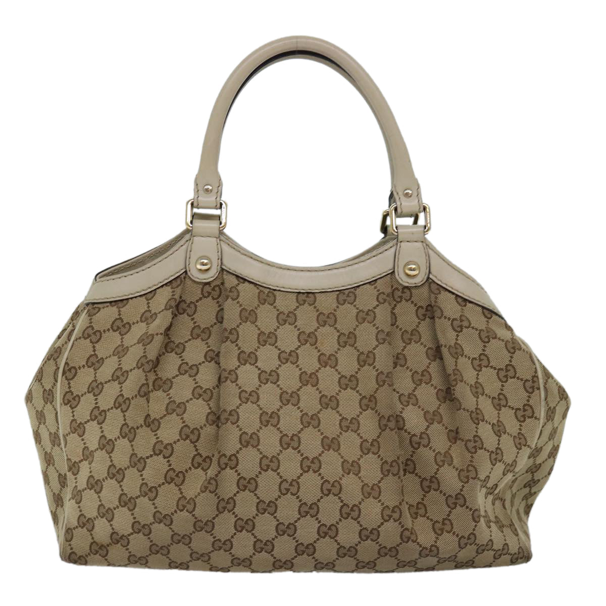 GUCCI GG Canvas Tote Bag Beige 211944 75975