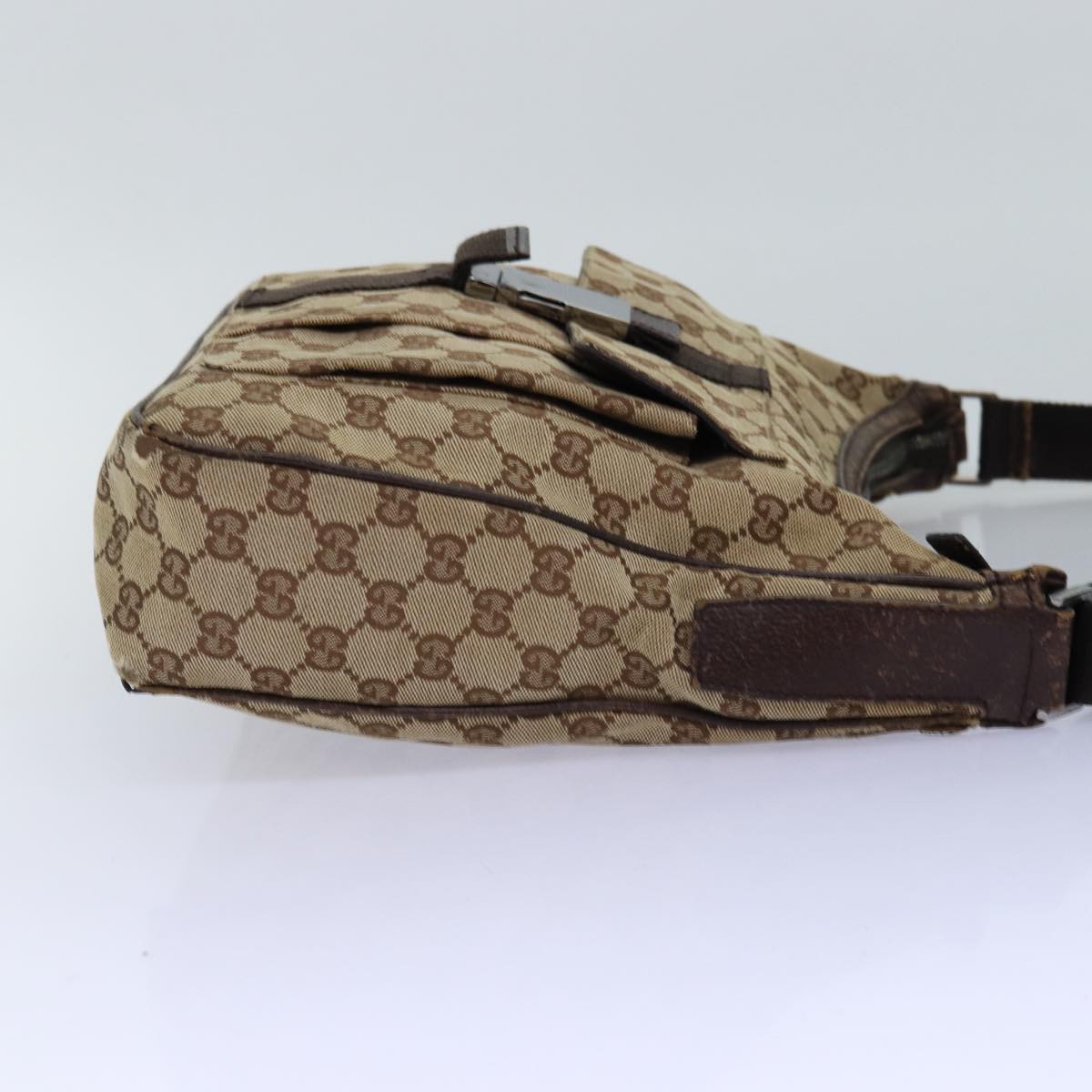 GUCCI GG Canvas Shoulder Bag Beige 131211 75979