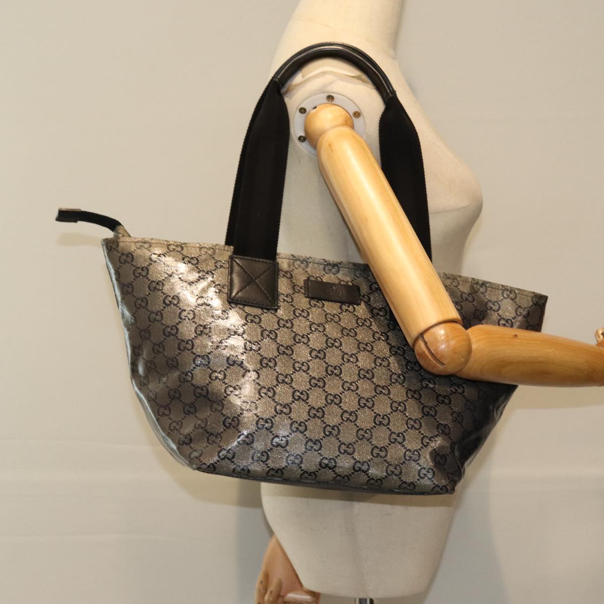 GUCCI GG Crystal Tote Bag Silver 131230 75983