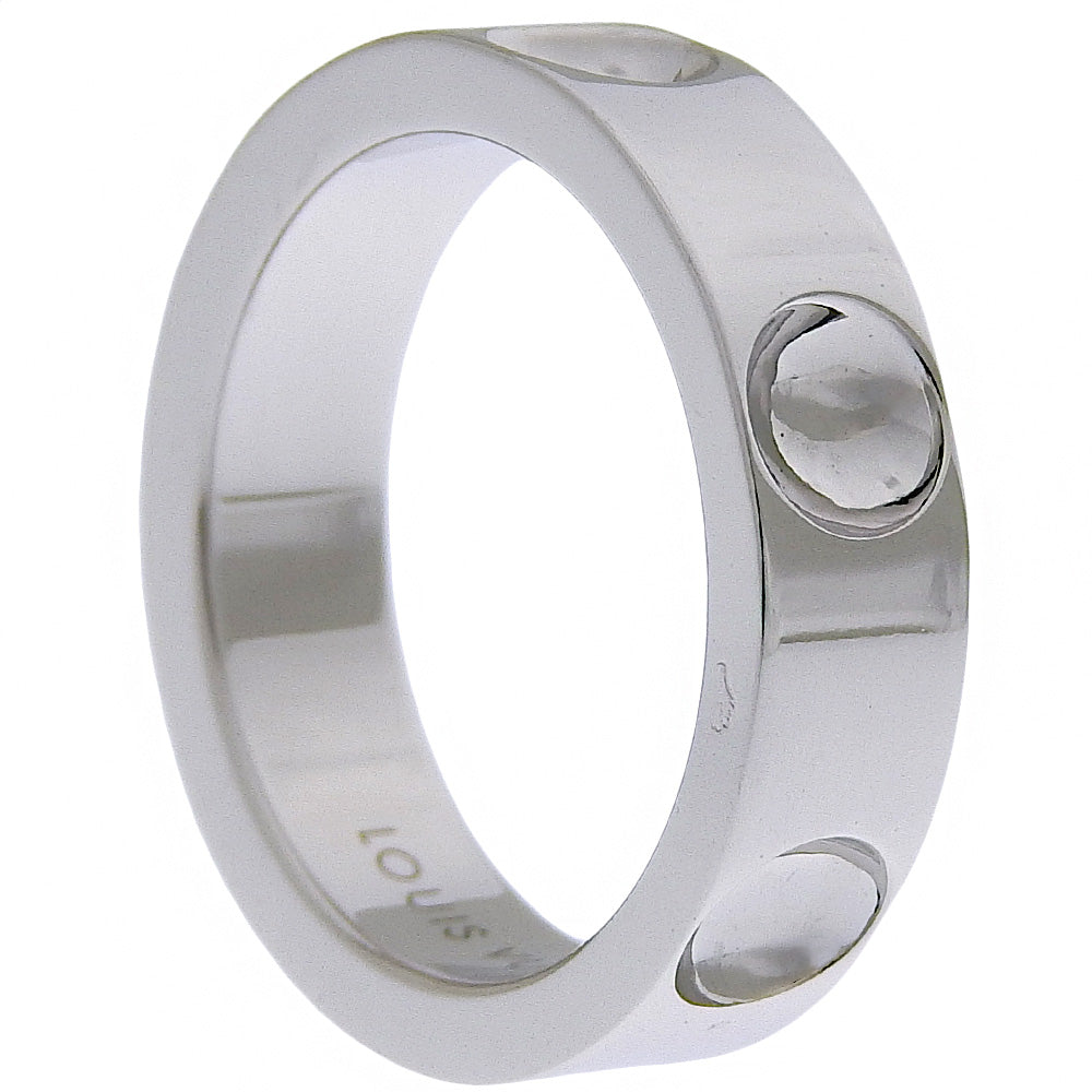 Louis Vuitton Pittburg 9.5 Ring Implant UHA875 K18 White G French Made  7.0g Petit Berg