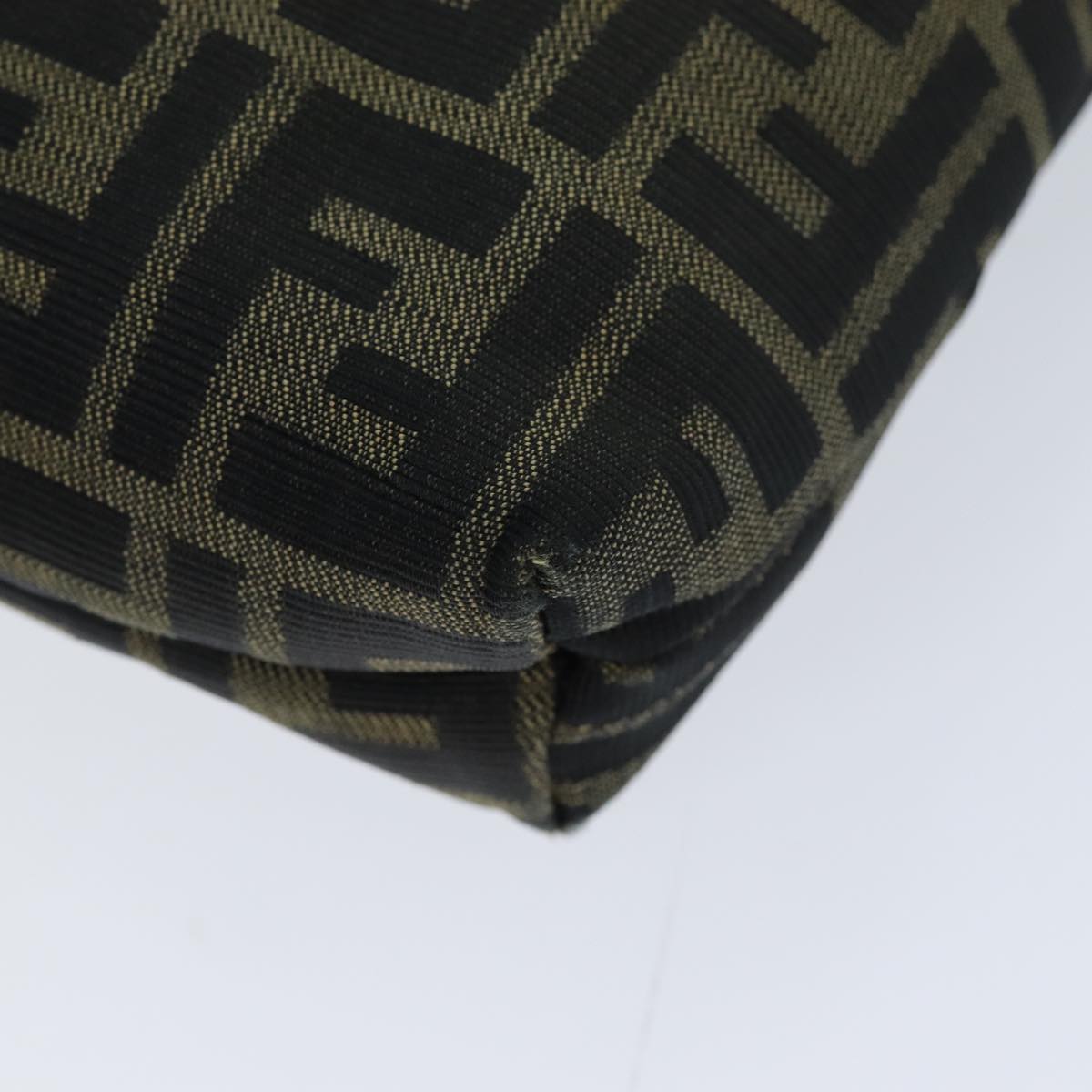 FENDI Zucca Canvas Hand Bag Black Brown 76007