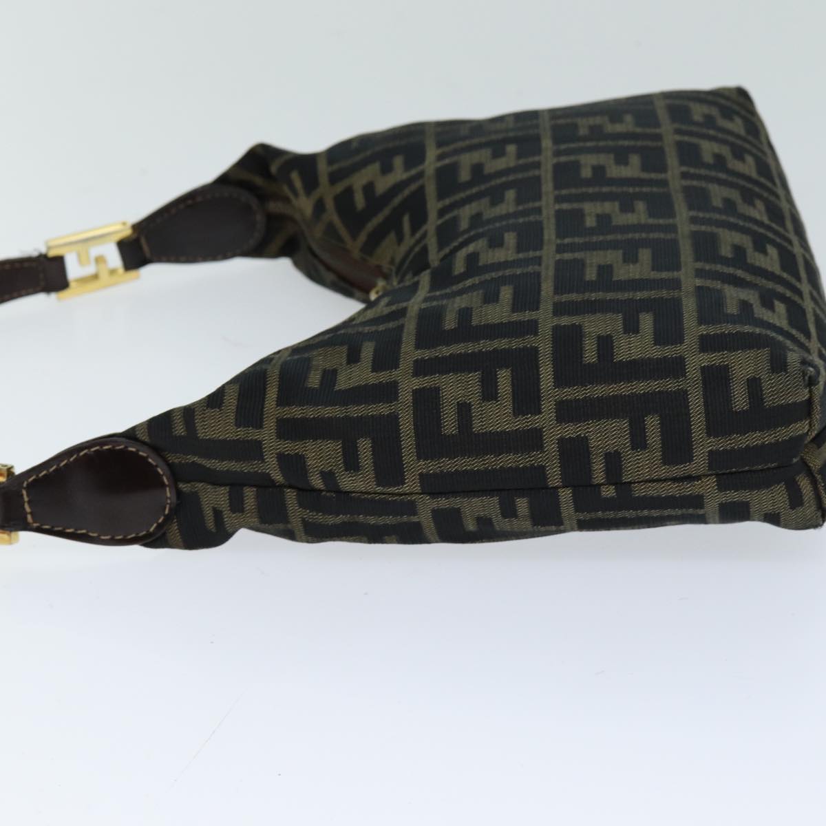 FENDI Zucca Canvas Hand Bag Black Brown 76007
