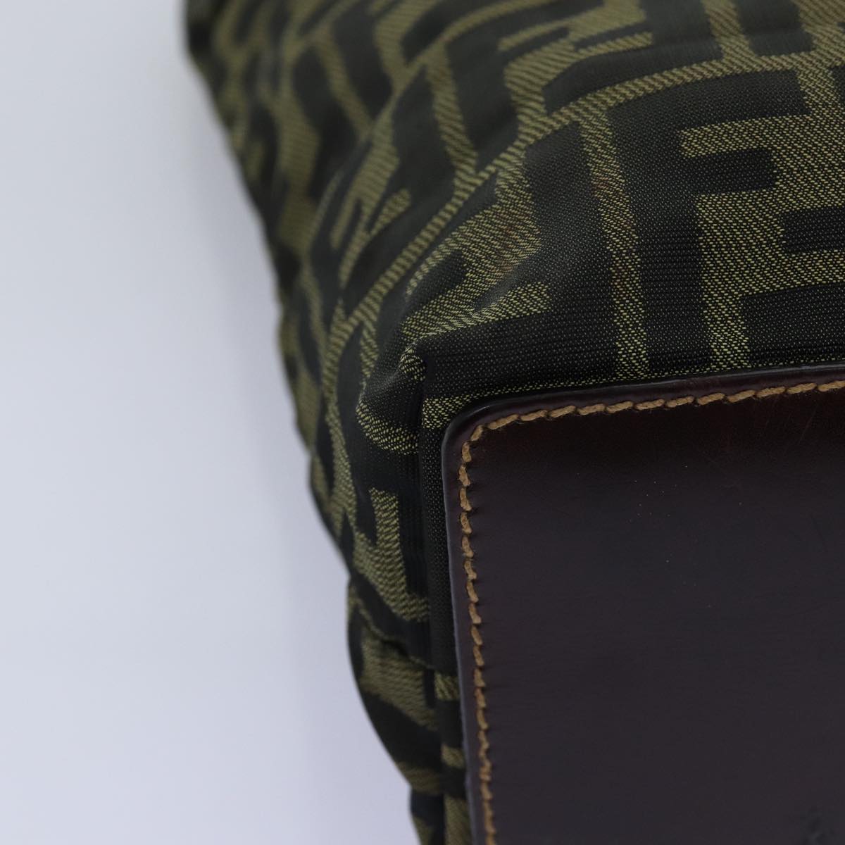 FENDI Zucca Canvas Hand Bag Black Brown 76008