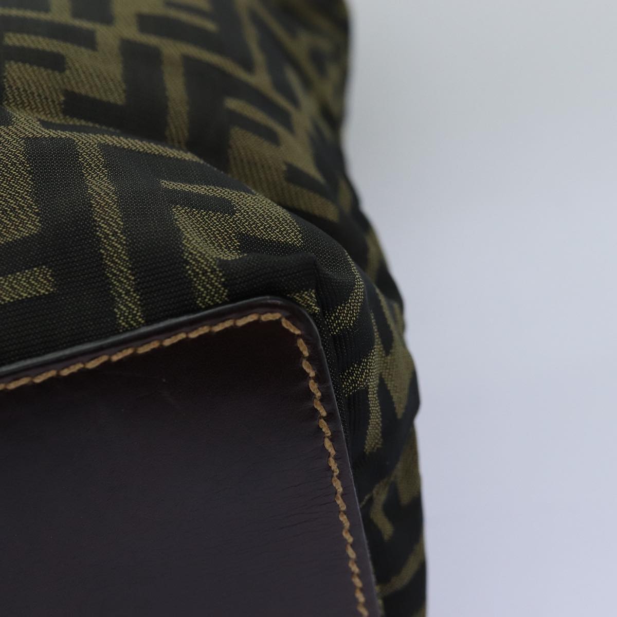 FENDI Zucca Canvas Hand Bag Black Brown 76008