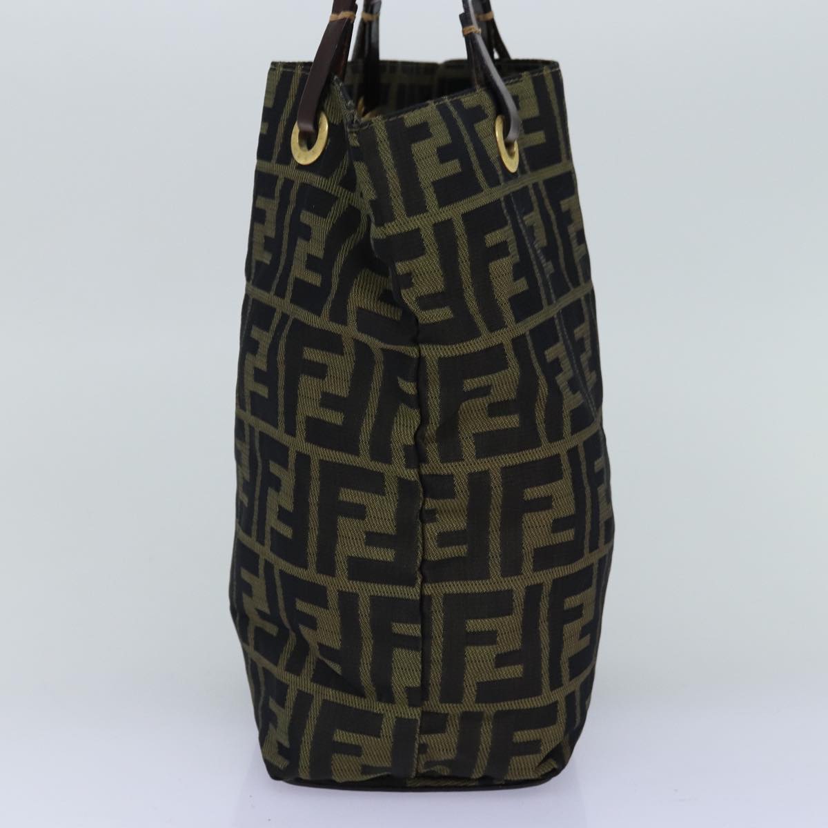 FENDI Zucca Canvas Hand Bag Black Brown 76008