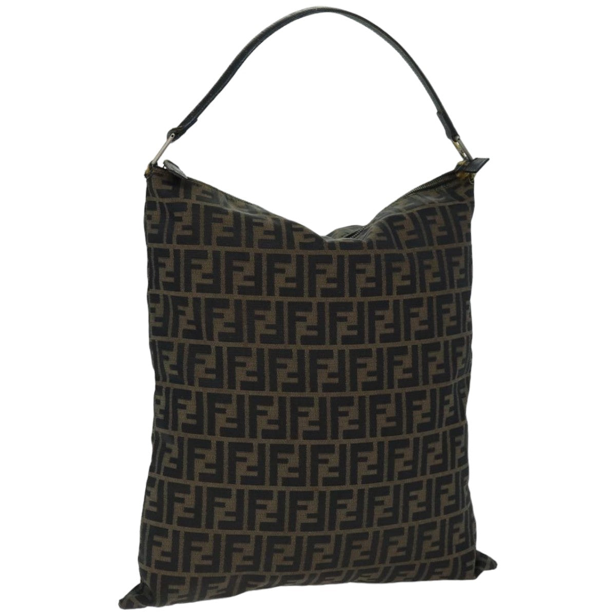 FENDI Zucca Canvas Tote Bag Black Brown 76010