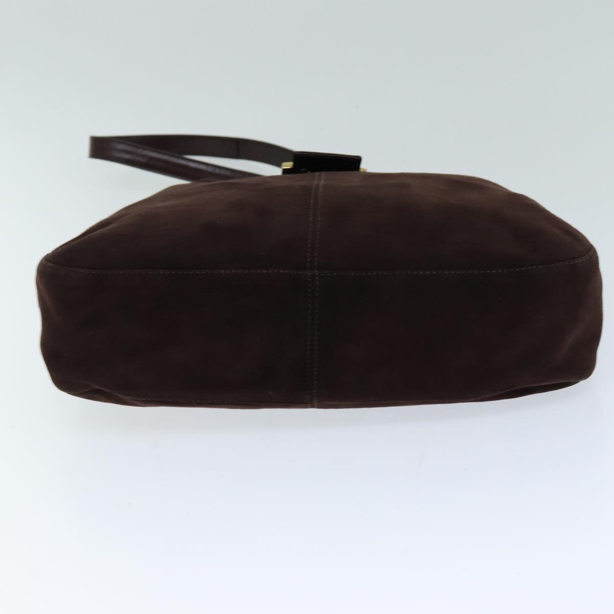 FENDI Mamma Baguette Shoulder Bag Suede Brown 76015