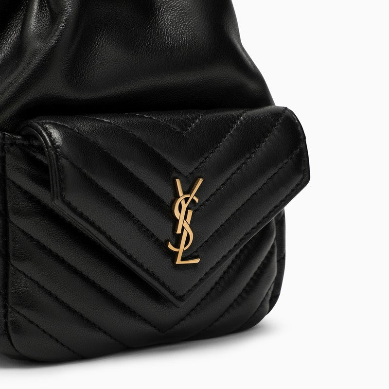 Saint Laurent Joe Mini Black Quilted Leather Bucket Bag Women