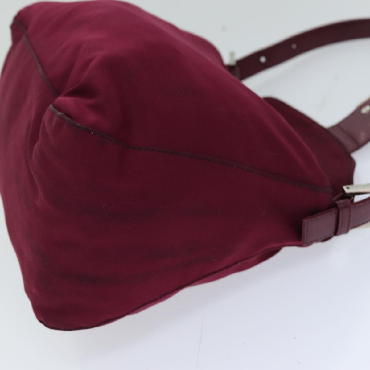 FENDI Mamma Baguette Shoulder Bag Nylon Bordeaux 76102
