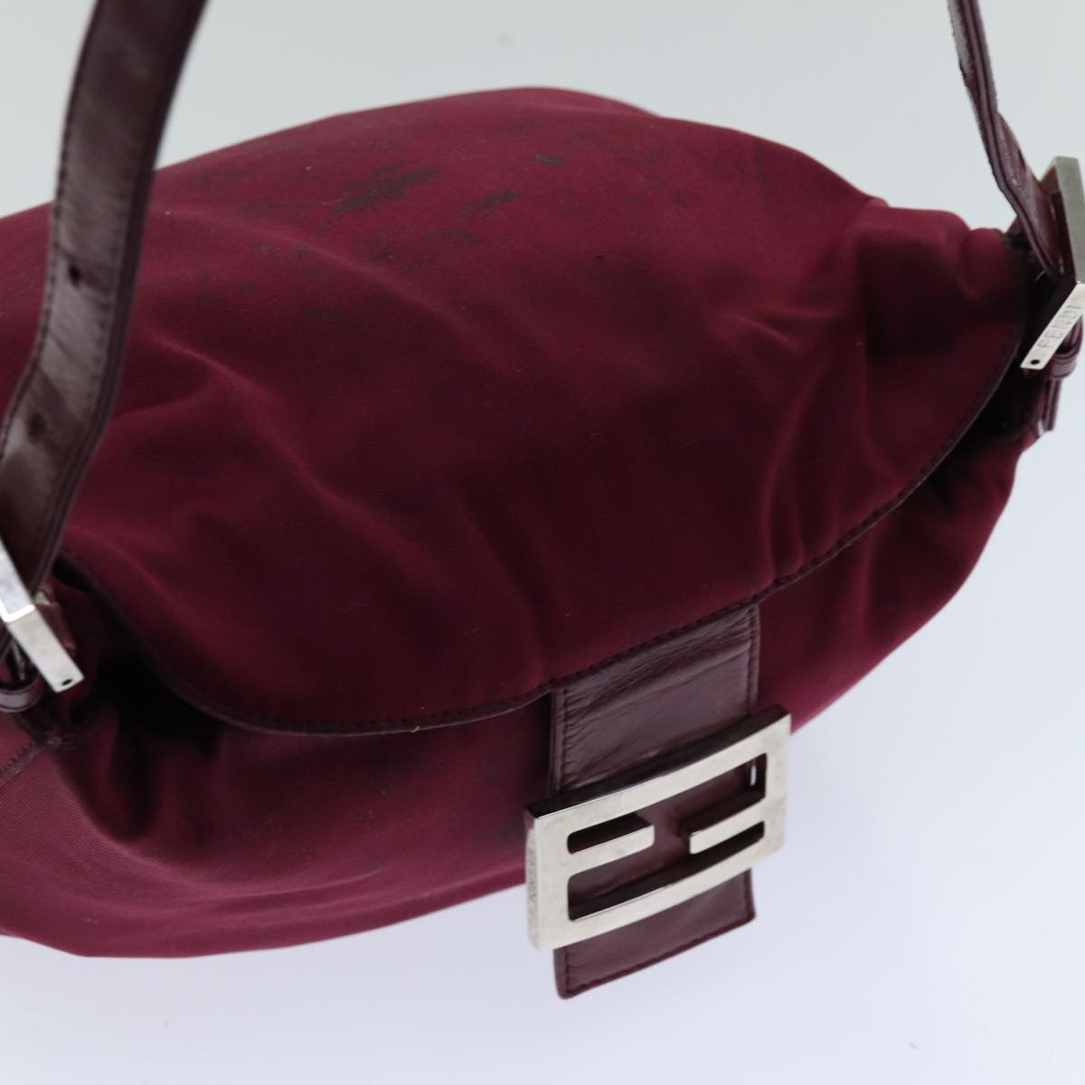 FENDI Mamma Baguette Shoulder Bag Nylon Bordeaux 76102