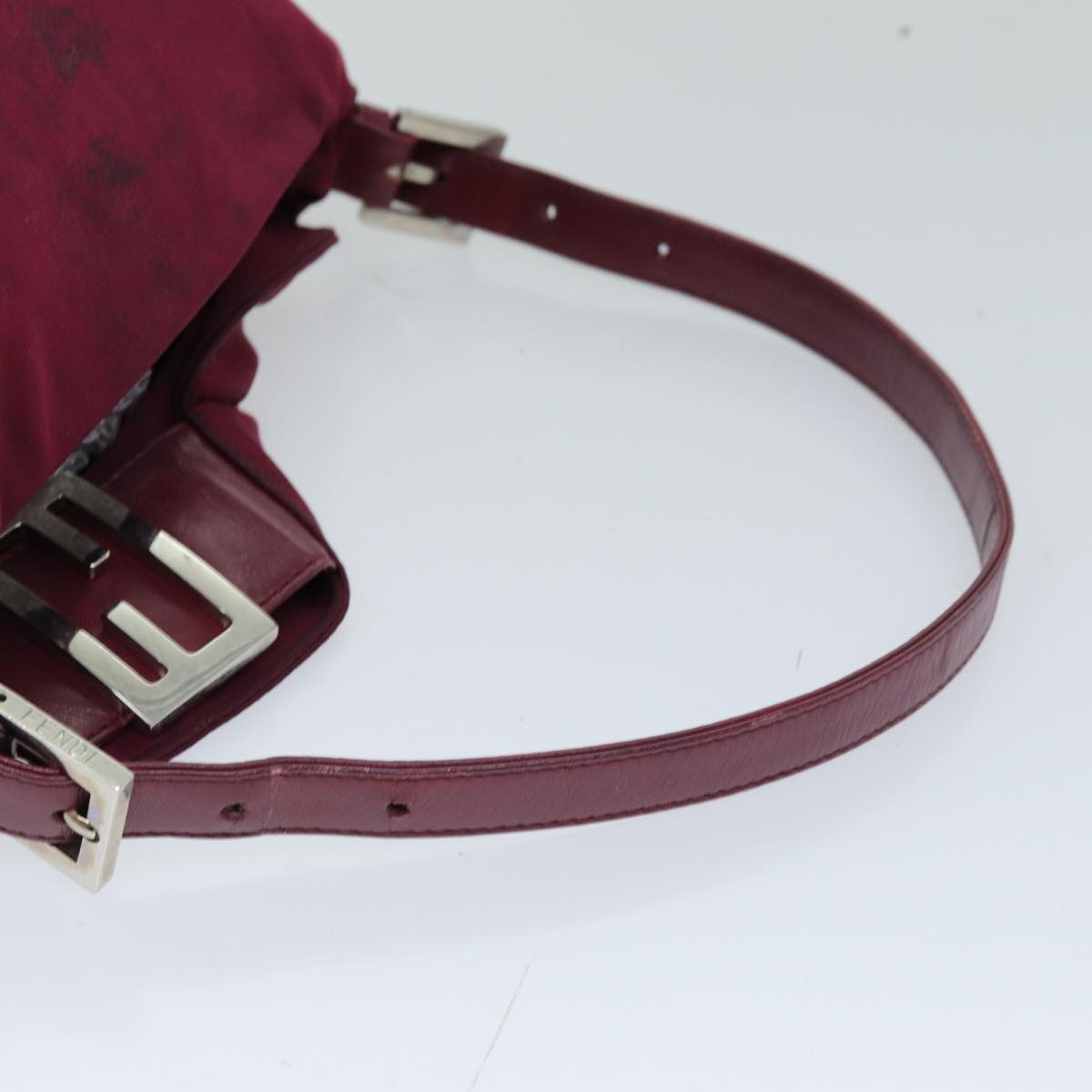 FENDI Mamma Baguette Shoulder Bag Nylon Bordeaux 76102