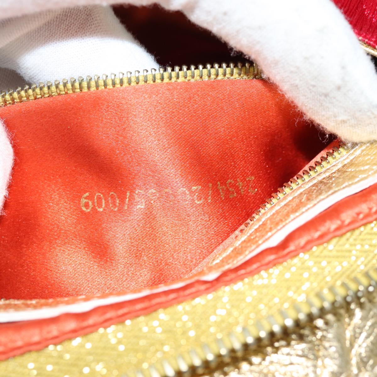 FENDI Mamma Baguette Shoulder Bag Canvas Red 76103