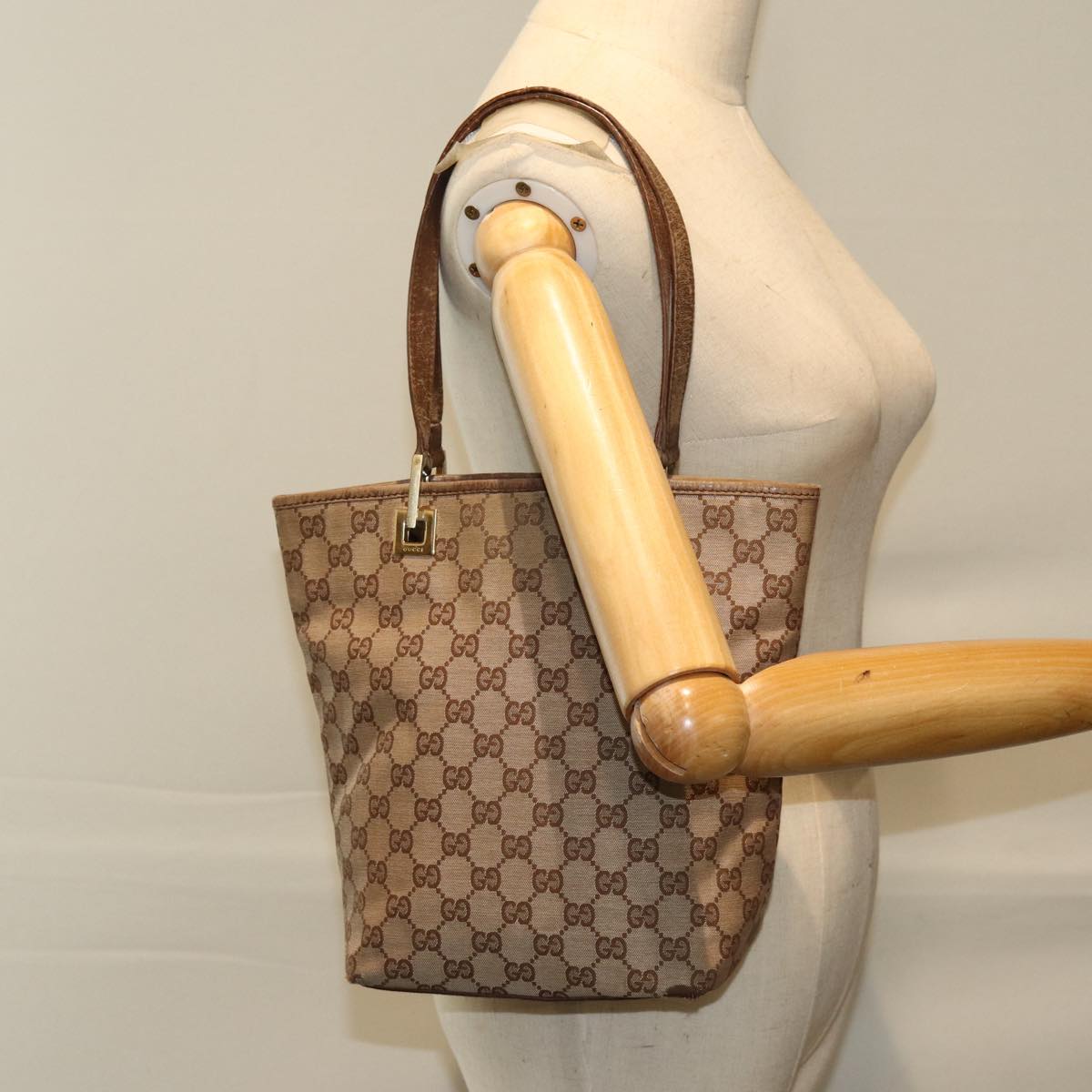 GUCCI GG Canvas Tote Bag Beige 002 1099 76107
