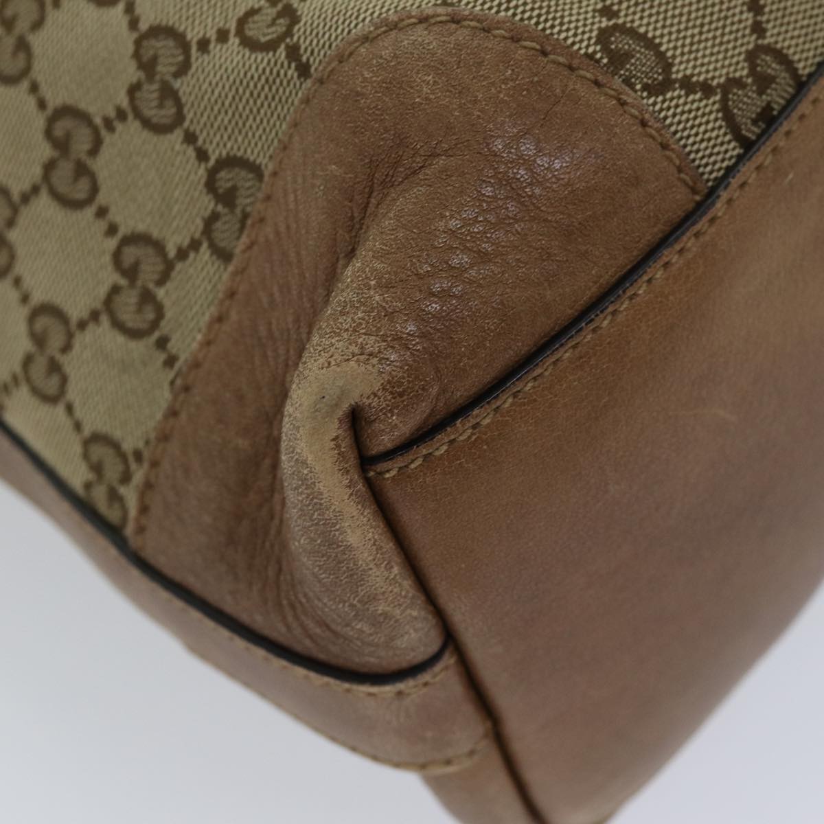 GUCCI GG Canvas Shoulder Bag Beige 326514 76112
