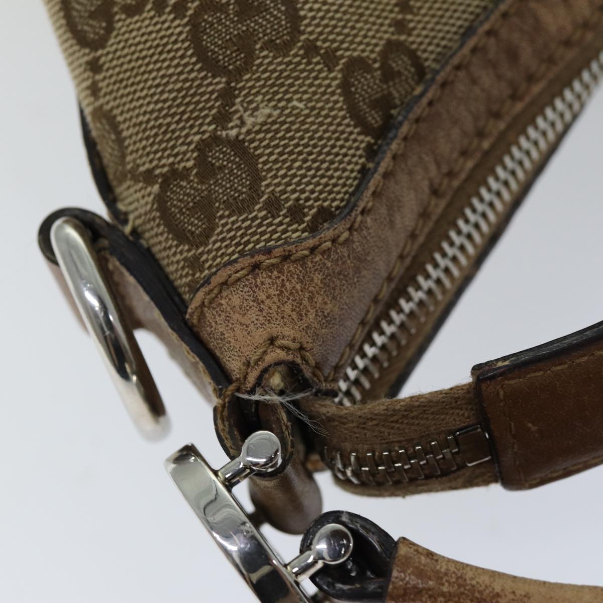 GUCCI GG Canvas Shoulder Bag Beige 326514 76112
