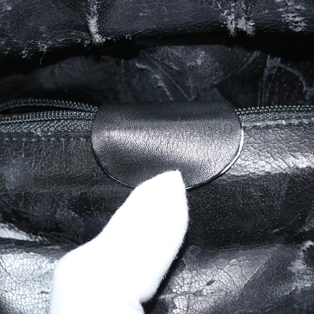 GUCCI Bamboo Hand Bag Leather 2way Black 76118