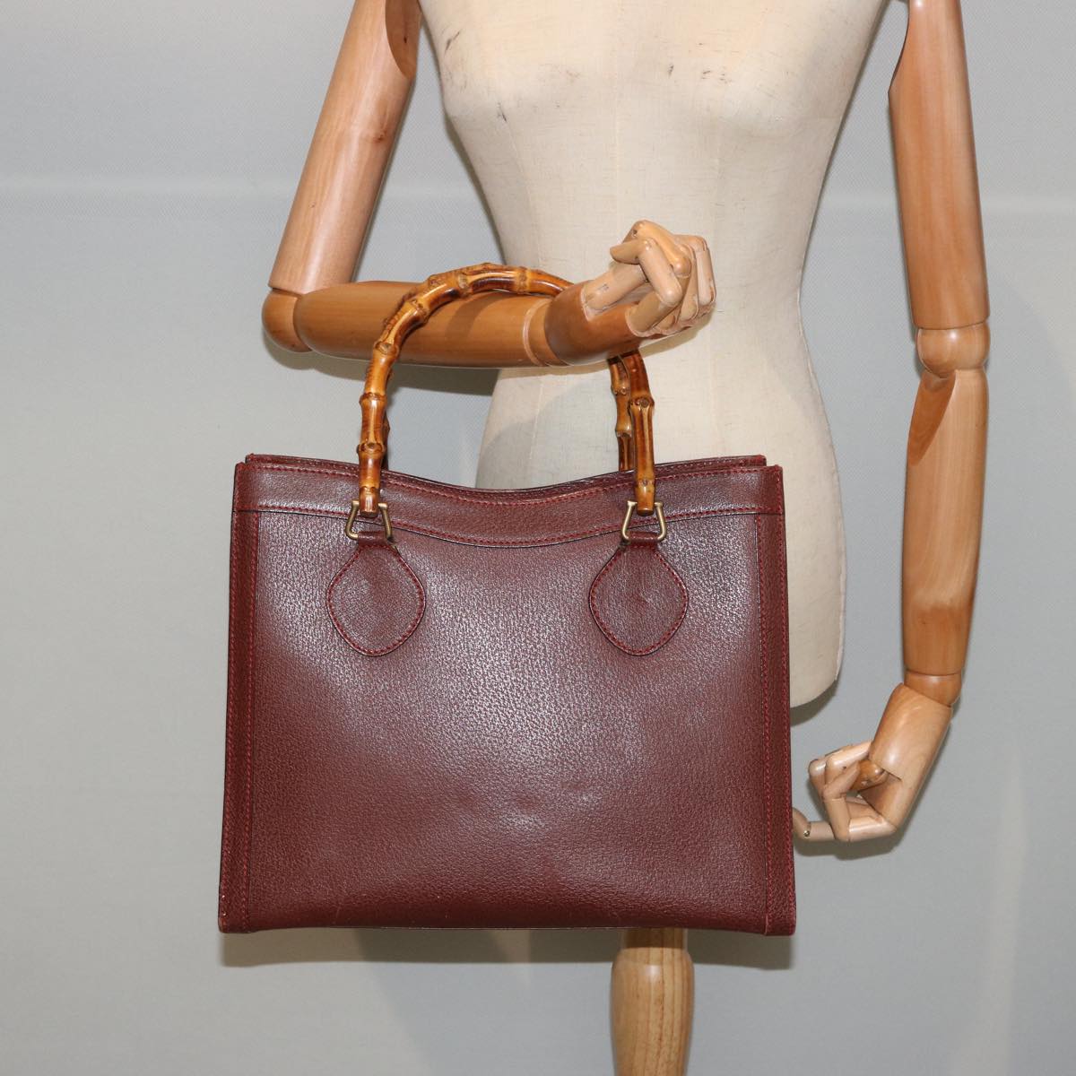 GUCCI Bamboo Tote Bag Leather Brown 002 2853 0260 0 76120