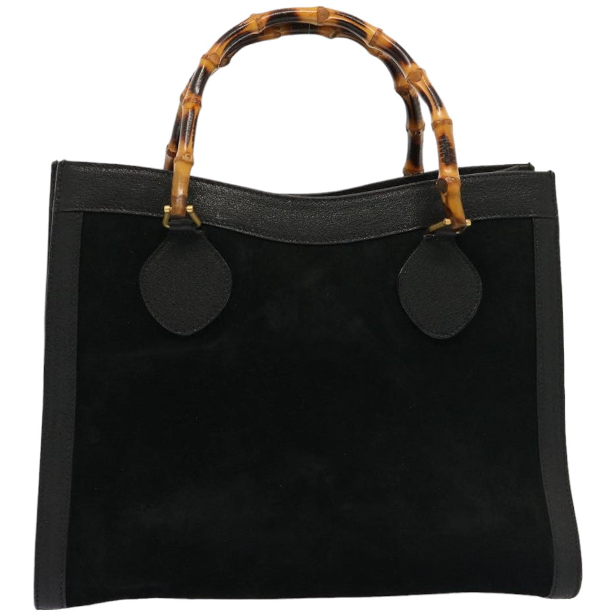 GUCCI Bamboo Tote Bag Suede Leather Black 002 0260 2615 76121