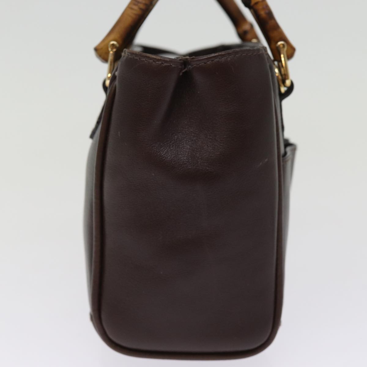 GUCCI Bamboo Hand Bag Leather 2way Brown 007 1793 0238 76157