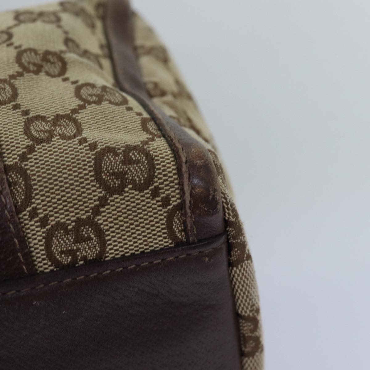 GUCCI GG Canvas Hand Bag Beige 130942 76164