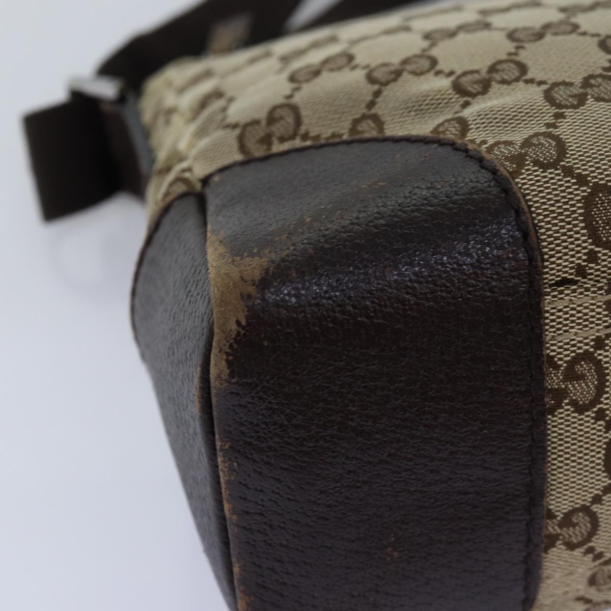 GUCCI GG Canvas Shoulder Bag Beige 114273 76165