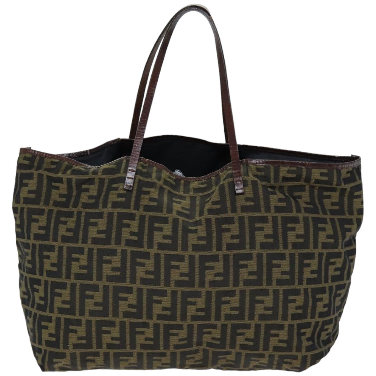 FENDI Zucca Canvas Tote Bag Black Brown 76181