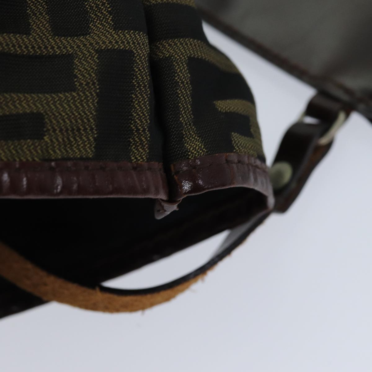 FENDI Zucca Canvas Tote Bag Black Brown 76181