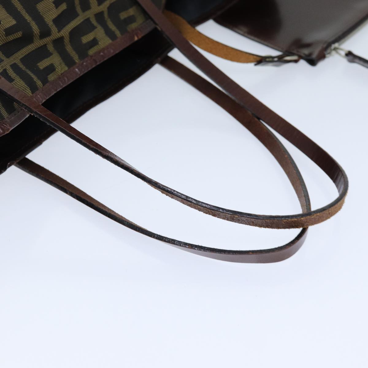 FENDI Zucca Canvas Tote Bag Black Brown 76181