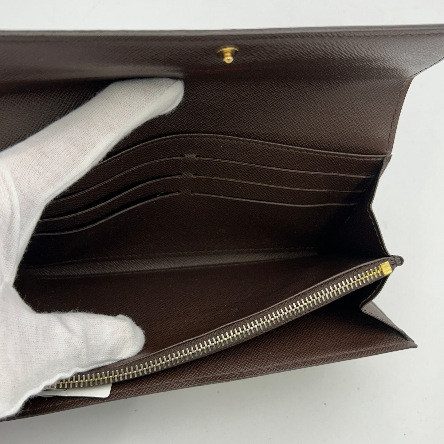 LOUIS VUITTON Damier Ebene Sarah Wallet 2101218423990