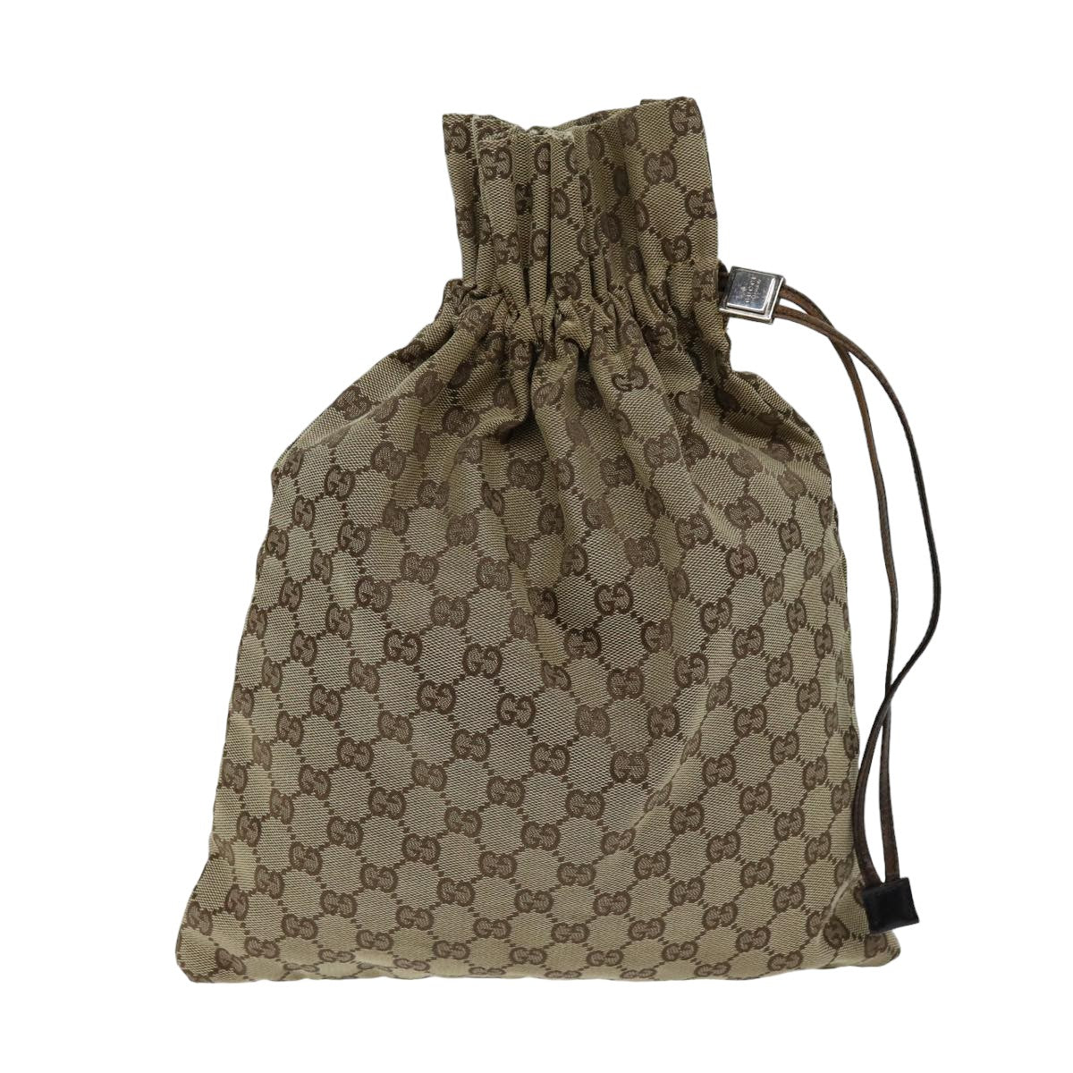GUCCI GG Canvas Drawstring Pouch Beige 014 1136 3754 76205