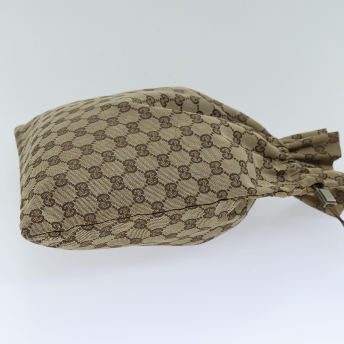 GUCCI GG Canvas Drawstring Pouch Beige 014 1136 3754 76205